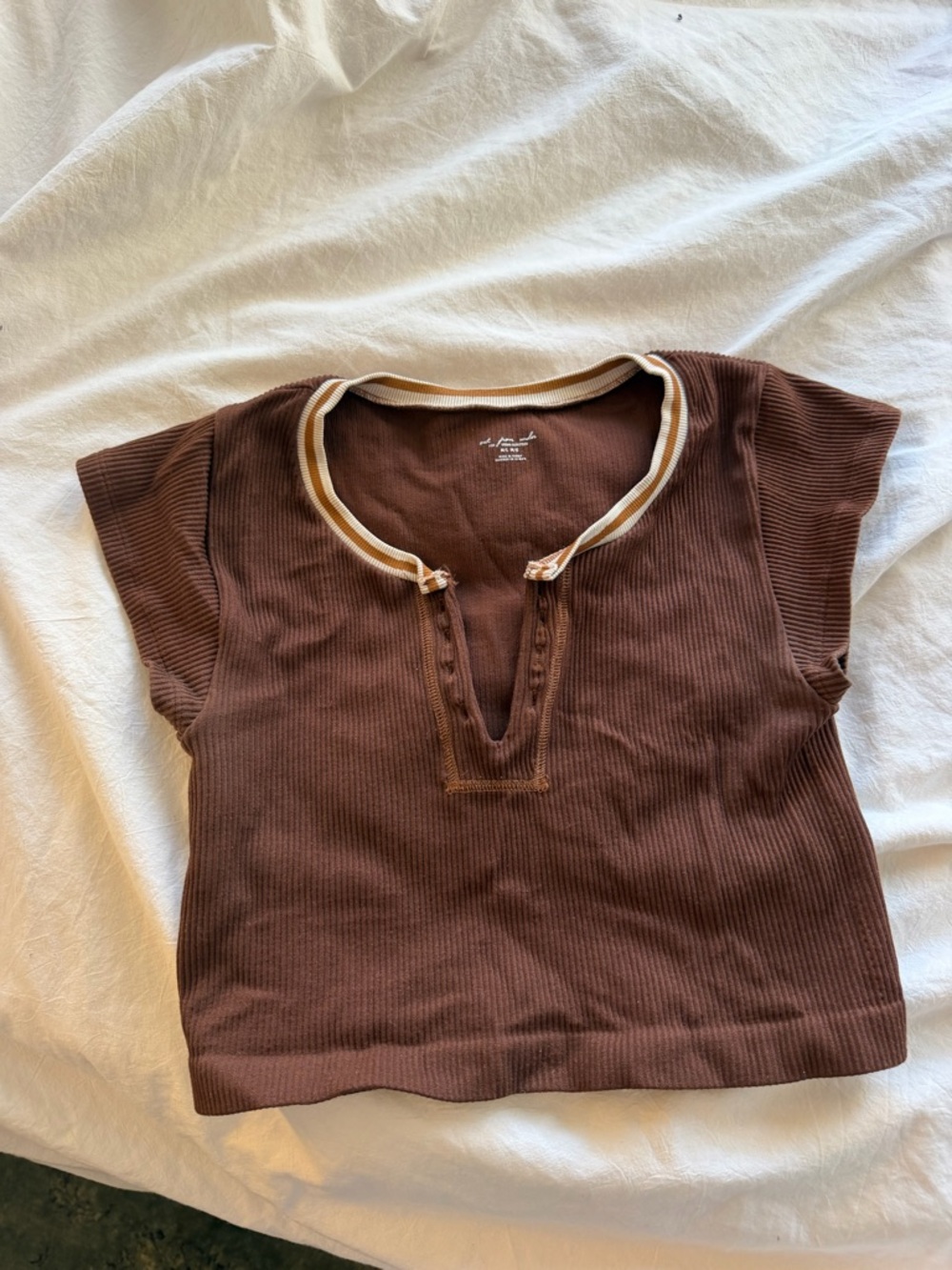 Urban Ouutfitters brown Ribbed Crop Top